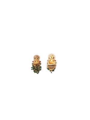 Exquisite green hydra beads laxmi temple necklace set 5
