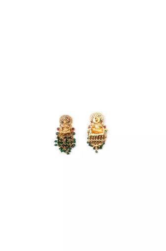 Exquisite green hydra beads laxmi temple necklace set