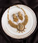 Exquisite gold hydra beads laxmi temple necklace set