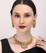 Exquisite white hydra beads laxmi temple necklace set