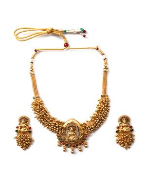 Exquisite white hydra beads laxmi temple necklace set 3
