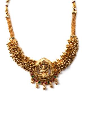 Exquisite white hydra beads laxmi temple necklace set 4