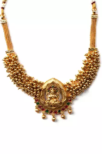 Exquisite white hydra beads laxmi temple necklace set