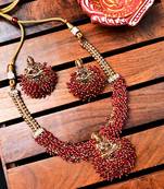Gold plated red hydra necklace set