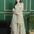 Stylee lifestyle pista green net embroidered gown style