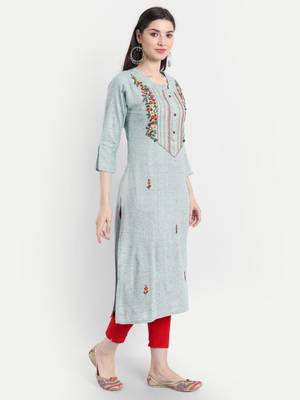 SEA GREEN Embroiered Kurti 1