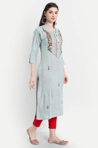 SEA GREEN Embroiered Kurti
