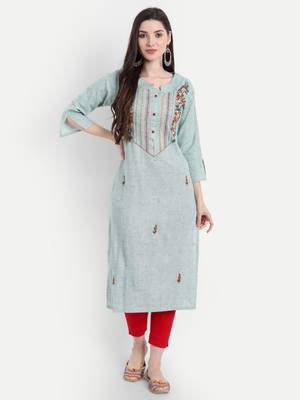 SEA GREEN Embroiered Kurti 2