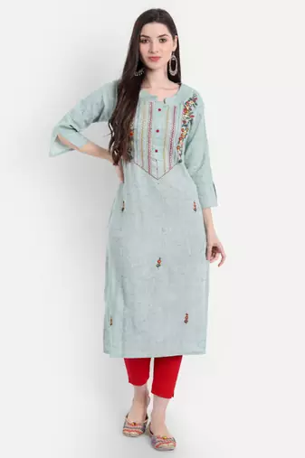 SEA GREEN Embroiered Kurti