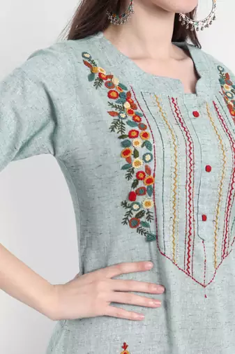 SEA GREEN Embroiered Kurti