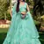 turquoise sequins net lehenga set choli with dupatta