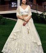 Fabulous Off-White Sequins Net Traditional Lehenga Choli With Dupatta