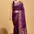Purple Classical Looks Woven Silk Partywear Saree