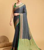 Blue Zari Woven Jacquard Patola Silk Blend Saree