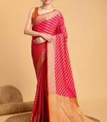 Pink Zari Woven Jacquard Patola Silk Blend Saree