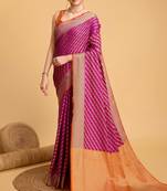 Purple Zari Woven Jacquard Patola Silk Blend Saree