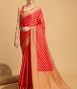 Red Zari Woven Jacquard Patola Silk Blend Saree