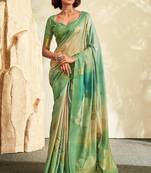 Green Handloom Khadi c Traditional Festive Wear Saree