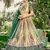  white & green digital printed chinon lehenga set choli with dupatta