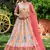 white & pink digital printed chinon festive lehenga set choli with dupatta