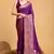 Purple Double Zari Woven Ethnic Soft Silk Blend Saree For Party Looks