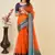 Ethnic Orange Traditional Kota Doriya c Festive Wear Saree