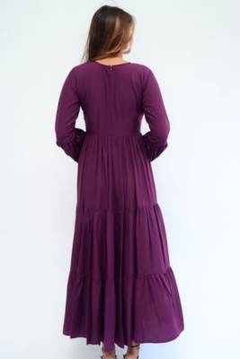 Purple colour classy silk long kurti for smart festive looks 2