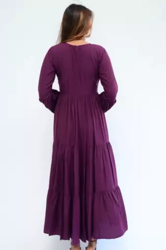 Purple colour classy silk long kurti for smart festive looks