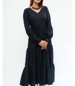 Blue colour classy silk long kurti for smart festive looks