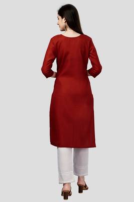 Ethnic red colour cotton kurti 2