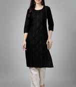 Ethnic black colour cotton kurti