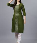 Smart mahendi colour sober embroidery festive formal kurti