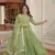 Ethnic girlish looks green colour ethnic sequins work party gown with dupatta