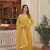 Ethnic girlish looks yellow colour ethnic sequins work party gown with dupatta
