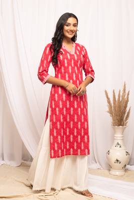 Pink colour beautiful girlish style partywear ethnic kurti 5