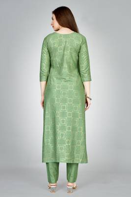Pista colour ethnic smart printed designer embroidery work festive party dress 2