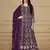 Purple colour heavy zari embroidery work anarkali suit for wedding season