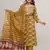 Beautiful mustard colour traditional printed and embroidered ethnic suit