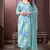 Sky blue colour trendy partywear rayon fabric ethnic girlish dress