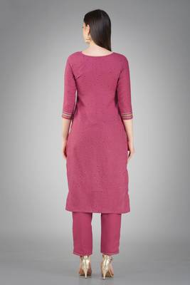 Festive wear wine colour readymade girlish cotton slub salwar kameez 2
