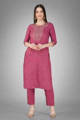Festive wear wine colour readymade girlish cotton slub salwar kameez 4