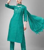 Rama colour ethnic embroidered cotton blend suit for festive wear