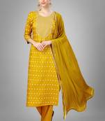 Mustard colour ethnic partywear readymade suit for festive season
