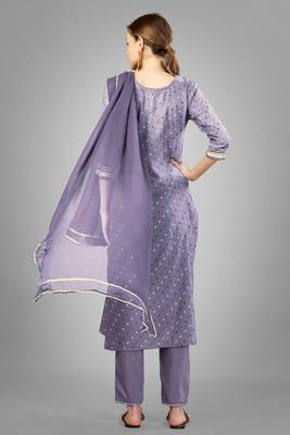 Lavender colour ethnic partywear readymade suit for festive season 2