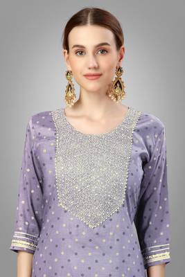 Lavender colour ethnic partywear readymade suit for festive season 3