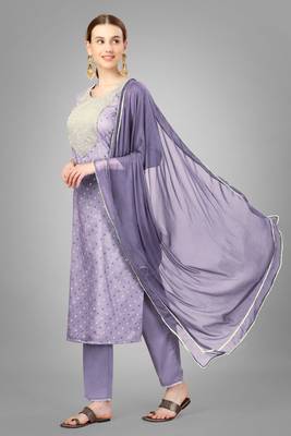 Lavender colour ethnic partywear readymade suit for festive season 4