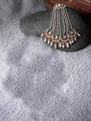 Red & cream passa head jewellery with kundan &  pearls 2