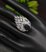 Blue color american diamond finger ring