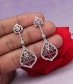 Purple color american diamond earrings