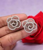 Silver color american diamond earrings